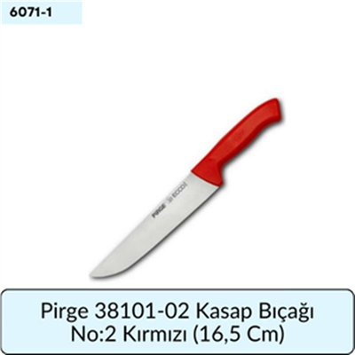 Pirge 38102-02 Kasap Bıçağı No:2 Kırmızı  (16,5Cm)