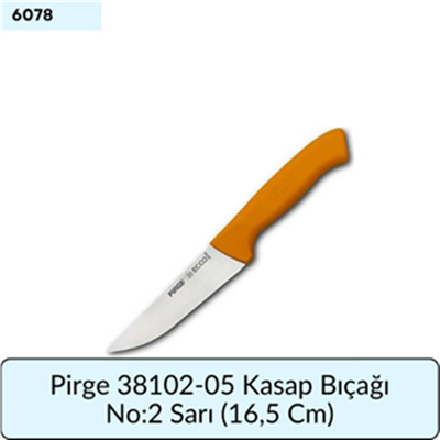 Pirge 38102-05 Kasap Bıçağı No:2 Sarı   (16,5 Cm)