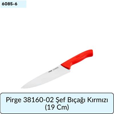 Pirge 38160-02 Şef Bıçağı Kırmızı   (19 Cm)