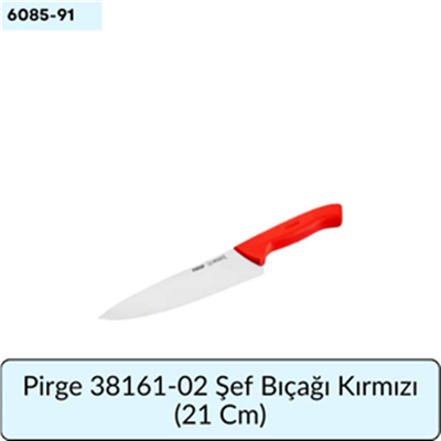 Pirge 38161-02 Şef Bıçağı Kırmızı   (21 Cm)