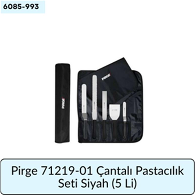 Pirge 71219-01 Çantalı Pastacılık Set Siyah (5 Li)
