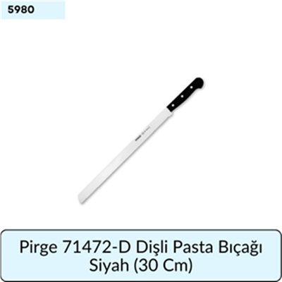 Pirge 71472-D Dar Dişli Pasta Bıçağı Siyah (30 Cm)