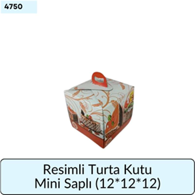 RESİMLİ SAPLI TURTA KUTU MİNİ (12*12*12)
