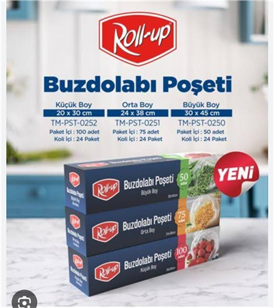 Roll up Buzdolabı Poşeti Orta Boy   (75 Adet)