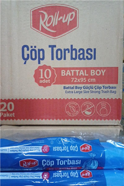 Roll Up Çöp Torbası Battal Boy 72*95 Cm  (10 Adet)
