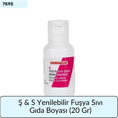 Ş & S Yenilebilir Fuşya Sıvı Gıda Boyası   (20 Gr)