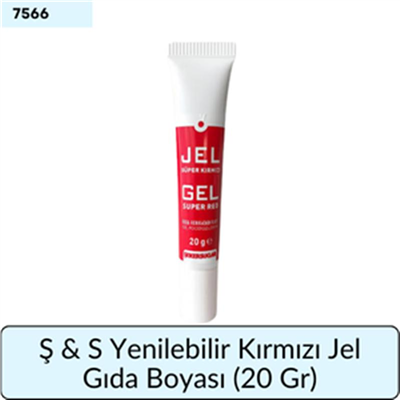 Ş & S Yenilebilir Kırmızı Jel Gıda Boyası  (20 Gr)