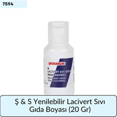 Ş & S Yenilebilir Lacivert Sıvı Gıda Boyası(20 Gr)