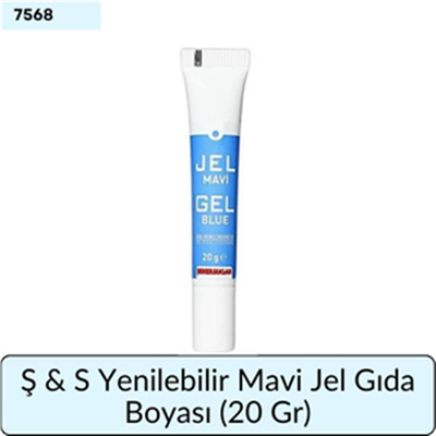 Ş & S Yenilebilir Mavi Jel Gıda Boyası   (20 Gr)