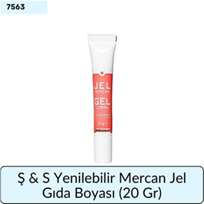 Ş & S Yenilebilir Mercan Jel Gıda Boyası   (20 Gr)