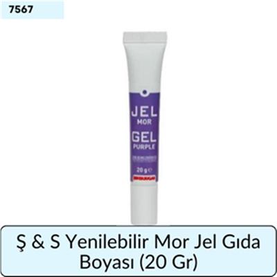 Ş & S Yenilebilir Mor Jel Gıda Boyası   (20 Gr)