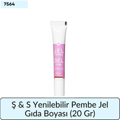 Ş & S Yenilebilir Pembe Jel Gıda Boyası   (20 Gr)