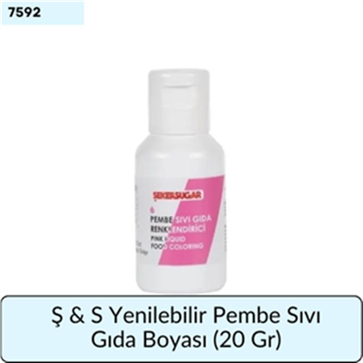 Ş & S Yenilebilir Pembe Sıvı Gıda Boyası  (20 Gr)