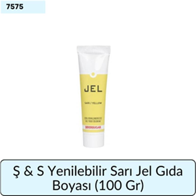 Ş & S Yenilebilir Sarı Jel Gıda Boyası   (100 Gr)