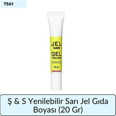Ş & S Yenilebilir Sarı Jel Gıda Boyası   (20 Gr)