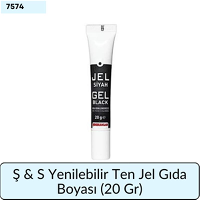 Ş & S Yenilebilir Siyah Jel Gıda Boyası   (20 Gr)