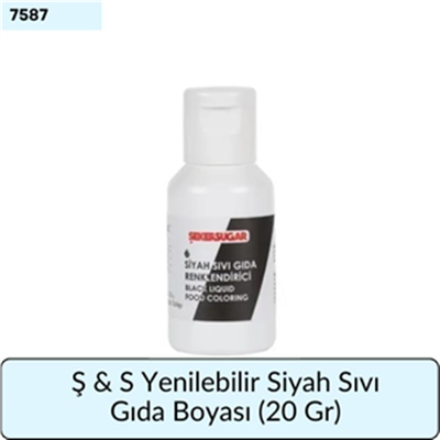 Ş & S Yenilebilir Siyah Sıvı Gıda Boyası  (20 Gr)
