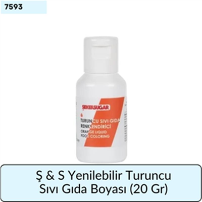 Ş & S Yenilebilir Turuncu Sıvı Gıda Boyası (20 Gr)