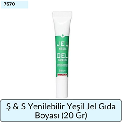 Ş & S Yenilebilir Yeşil Jel Gıda Boyası   (20 Gr)