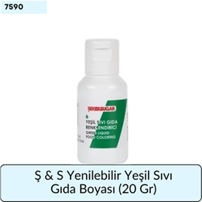Ş & S Yenilebilir Yeşil Sıvı Gıda Boyası  (20 Gr)