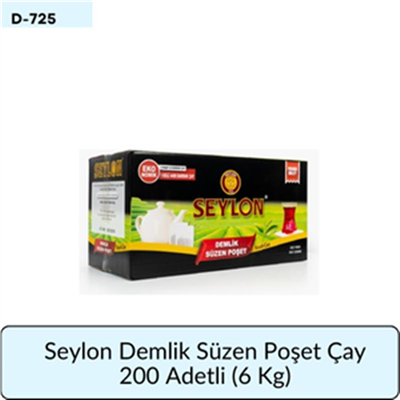 Seylon Demlik Süzen Poşet Çay  200 Adetli   (6 Kg)