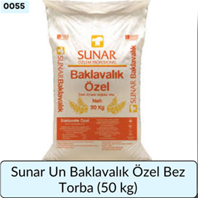 Sunar Un Baklavalık Özel Bez Torba   (50 Kg)