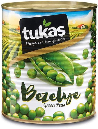 Tukaş Bezelye Konservesi 1/1  No 3   (830 Gr)