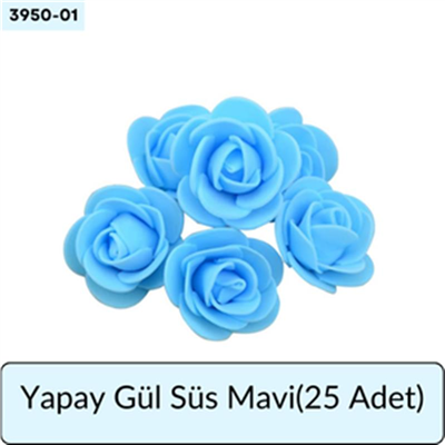 Yapay Gül Süs Mavi    (25 Adet)