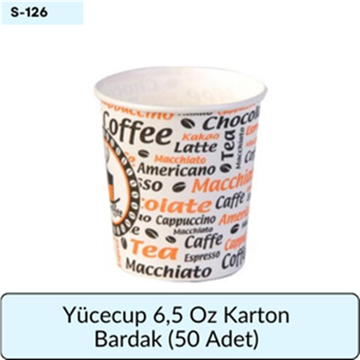 Yücecup 6,5 Oz Karton Bardak   (50 Adet)
