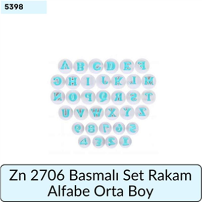 Zn 2706 Basmalı Set Rakam Alfabe Orta Boy