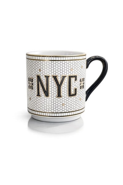 The Bistro Tile Stoneware Mug: Monogram Edition