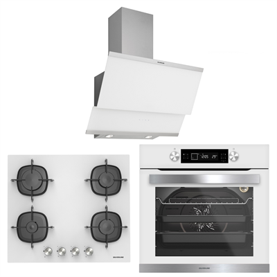 Silverline Beyaz Cam Ankastre Set BO65E5W01