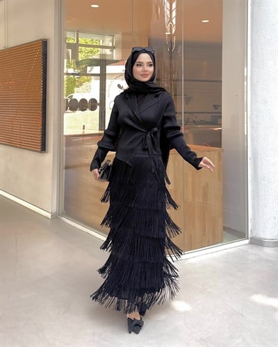 Bohem Elbise Siyah