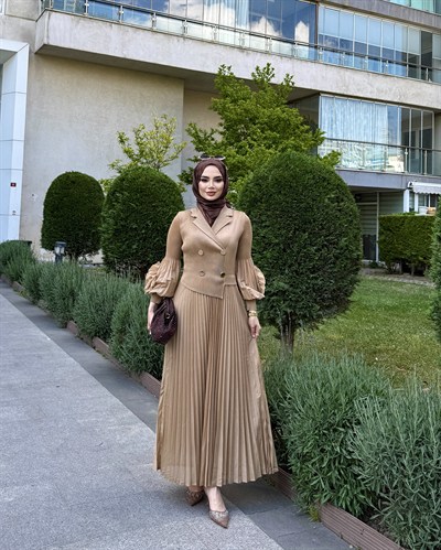 Lara İthal Elbise Sütlü Kahve