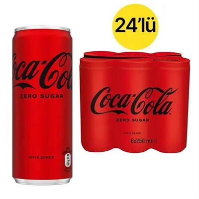  Item 1 of 1 Coca Cola Zero Şekersiz Slim 250 ml x 24 Adet