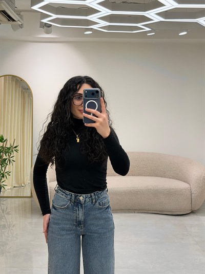 Açık Mavi Wide Leg Yüksek Bel Jean Pantolon