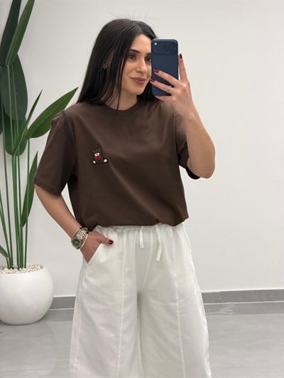 Balon Kesim Yüksek Bel Gabardin Pantolon Beyaz