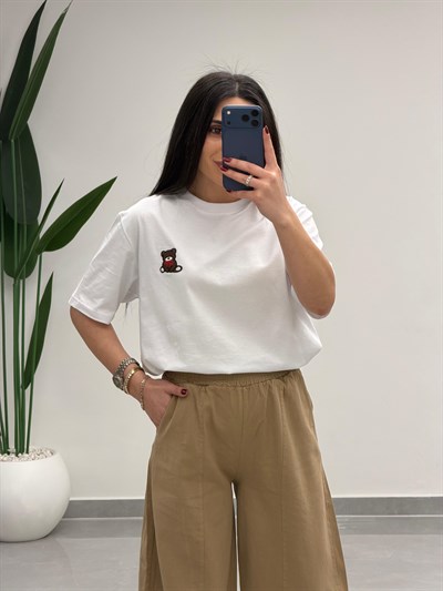 Balon Kesim Yüksek Bel Gabardin Pantolon Camel