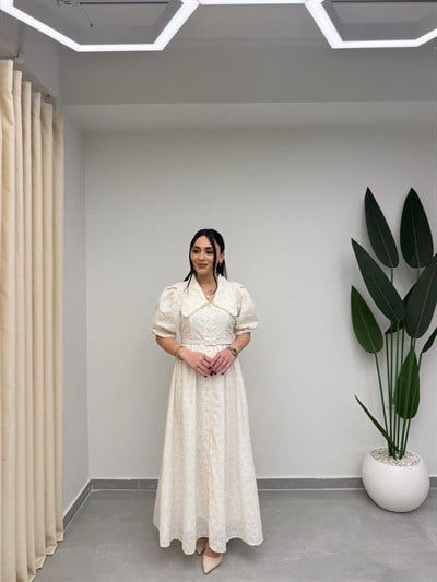 Bebe Yaka Balon Kol Fisto Elbise