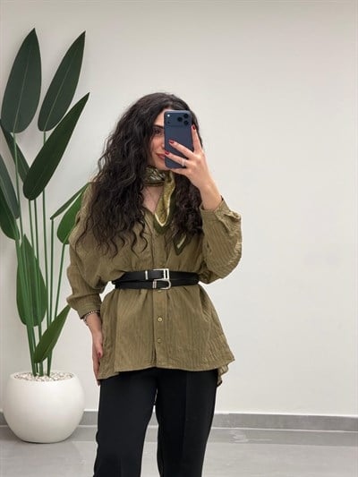 Çizgili Oversize Yazlık Gömlek