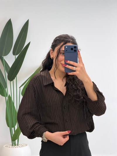 Çizgili Oversize Yazlık Gömlek