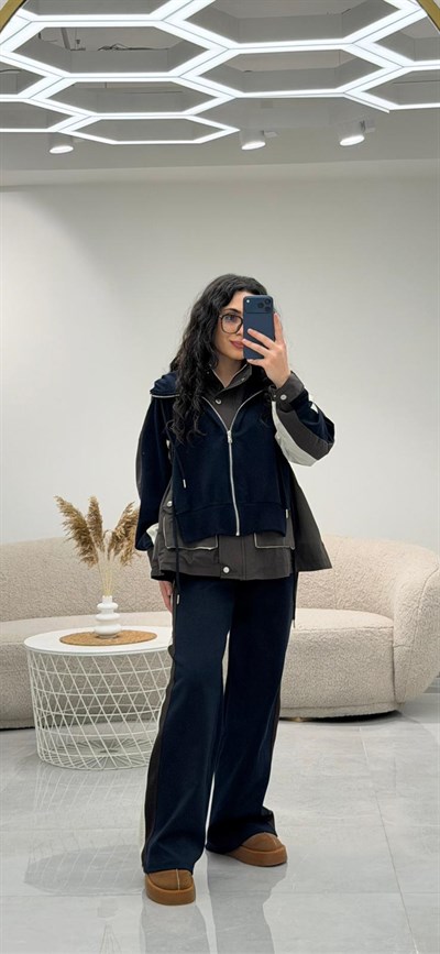 Garnili Kapüşonlu Tasarım Takım