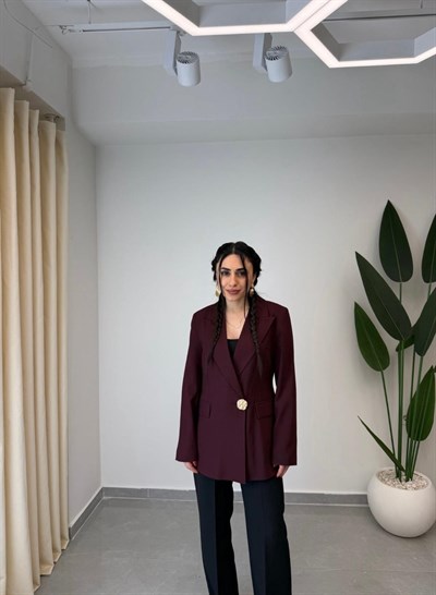 Gold Düğmeli Blazer Ceket