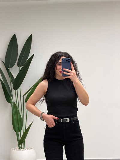 Premium Doku Fitilli Atlet Siyah