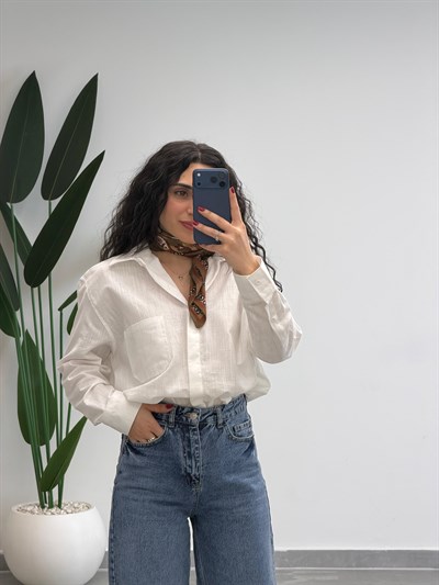 Premium Kalite Tek Cepli Keten Gömlek