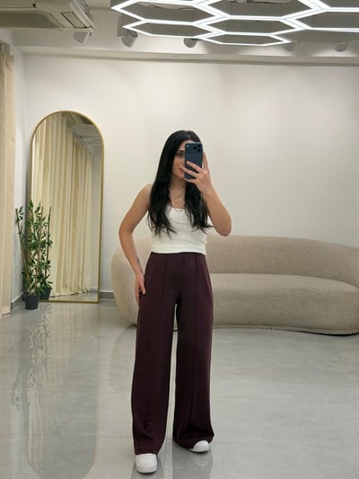 Rahat Kesim Modal Pantolon Bordo