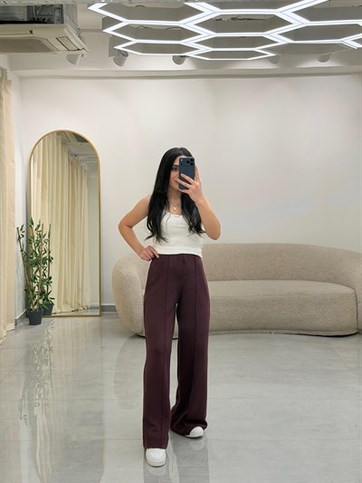 Rahat Kesim Modal Pantolon Bordo