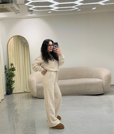 Selanik Örgü Takım Bej