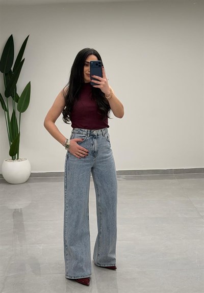 Yüksek Bel Straight Jean 