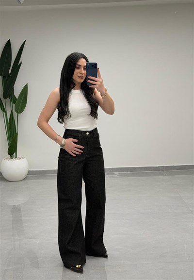 Yüksek Bel Straight Jean Melanj Kahve